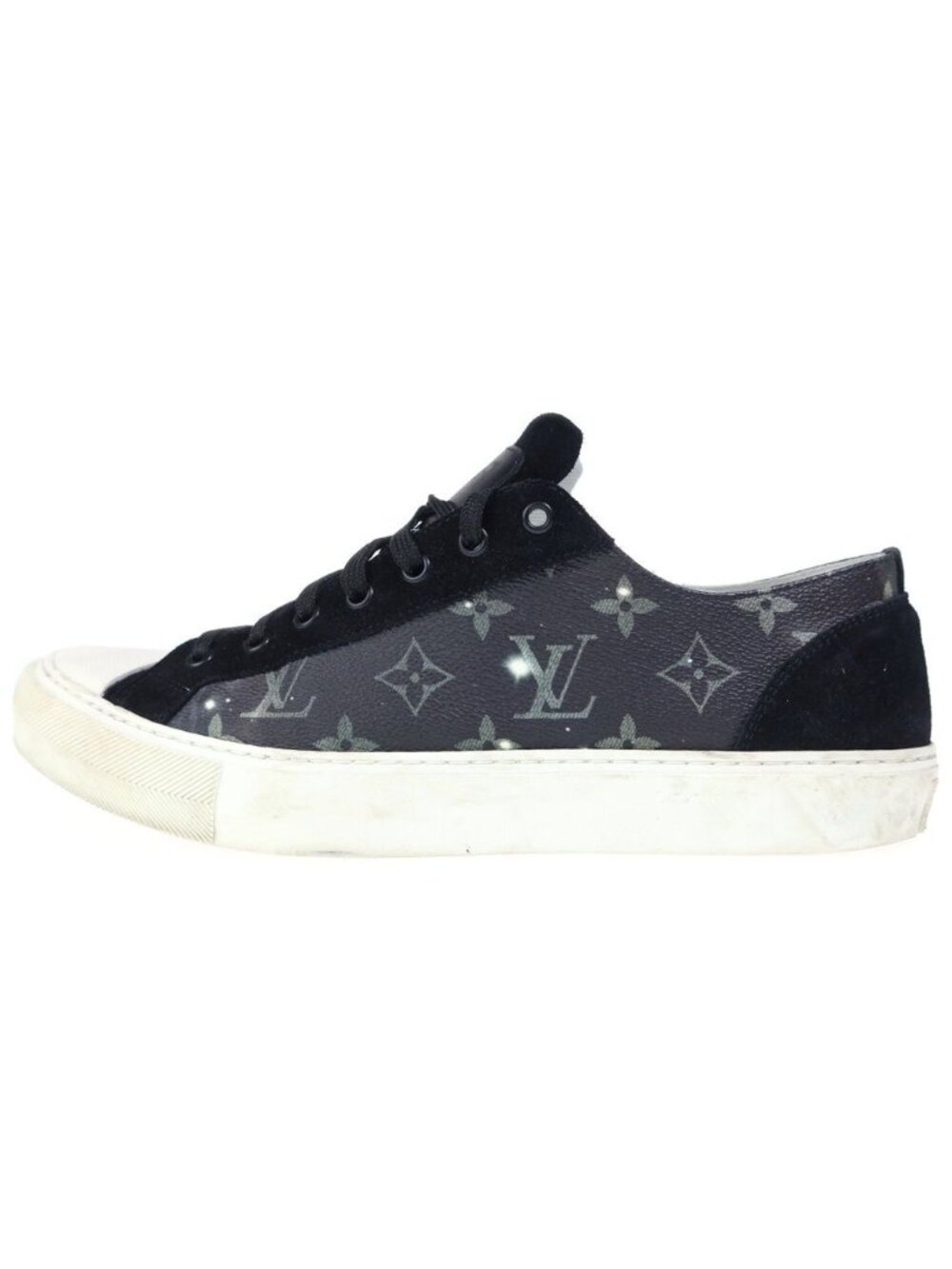 Louis Vuitton Monogram Galaxy Tattoo Line Low Cut Sneakers Black 8.5 - Picture 1 of 6